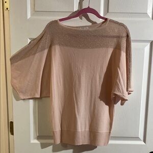 Pink Batwing Sweater with Metallic Detail
